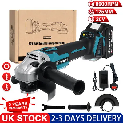 Cordless Angle Grinder Polishing Brushless Cutter W/ Battery +Charger For Makita • £37.99