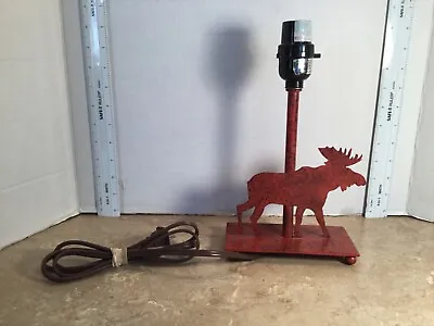 Moose Lamp Cut Metal Rustic Lodge Cabin Camp Red 10 1/2” • $24.99