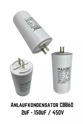 CBB60 Capacitor By 2μF - 150μF Start-up Capacitor / Motor Capacitor 450V • $9.54