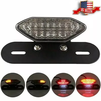 Motorcycle 16 LED Turn Signals Brake Light License Plate Integrated Tail Light • $8.15