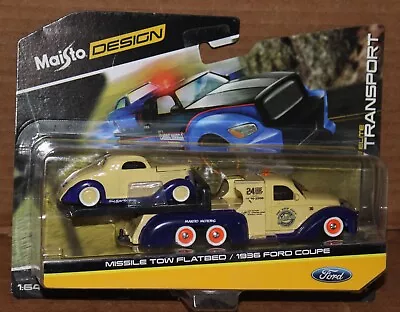 Maisto Design Elite Transport Missile Tow Flatbed / 1936 Ford Coupe • $24.95