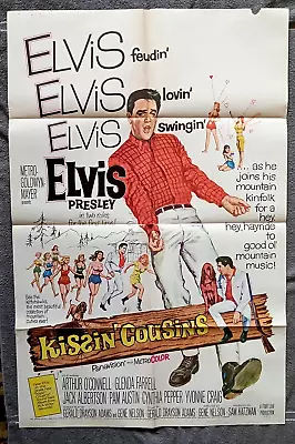 Kissin' Cousins Movie Poster ELVIS PRESLEY Yvonne Craig ARTHUR O'CONNELL 1964 • $200