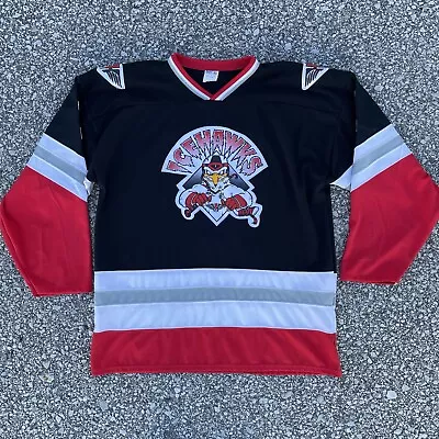 VTG Adirondack Icehawks Jersey Mens XL Peter Dineen Hockey Coach Minors Rare NHL • $300