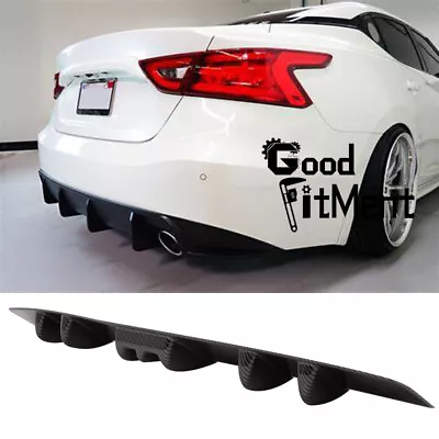 For Nissan Maxima 33’’ Carbon Fiber Look Rear Bumper Diffuser Lip Spoiler 7 Fins • $49.56