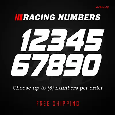 Racing Numbers Vinyl Decal Sticker | Dirt Bike Plate Number BMX Competition 500 • $10.99