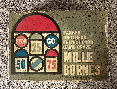Vintage 1962 Mille Bornes Parker Brothers French Card Game Craze Cars Strategy • $15.99