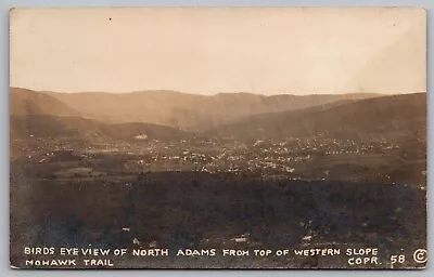 Real Photo Postcard Bird's-Eye-View North Adams From Mohawk Trail Mass. *A516 • $4