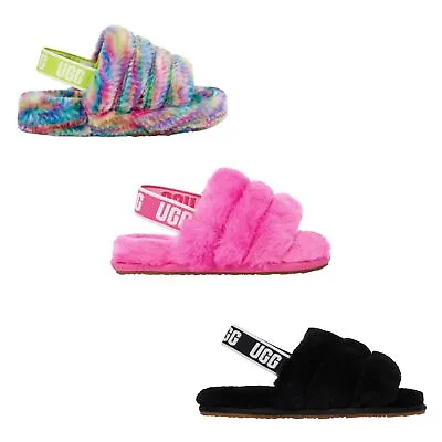 Ugg Fluff Yeah Girl's Kid's Sheepskin Slide Slipper Sandals • $39.99