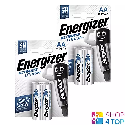 4 Energizer Aa Ultimate Lithium L91 Batteries 2bl 1.5v Mignon Stilo Lr6 2041 New • $29.59