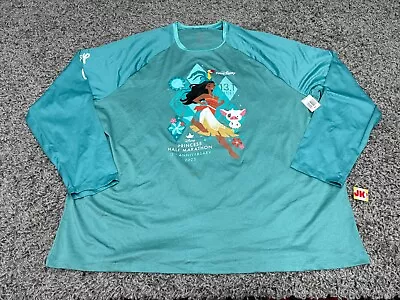 NEW Disney Shirt Adult 3XL Blue RunDisney Princess Half Marathon Moana Running • $51.26