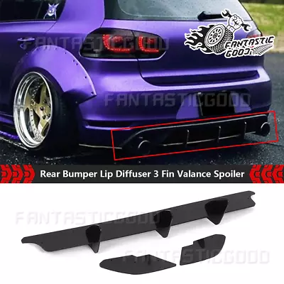 For VW Golf 6 VI MK6 GTI 2010-14 Rear Bumper Lip Diffuser 3 Fins Valance Spoiler • $47.89