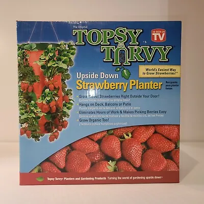 NEW IN BOX Topsy Turvy STRAWBERRY HANGING PLANTER Upside Down • $10.98