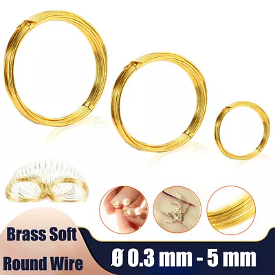 Brass Soft Round Wire Unplated Ø 0.3 0.4 0.5 0.6 0.8 1 1.2 1.5 1.8 2 2.5 To 5mm • $3.25