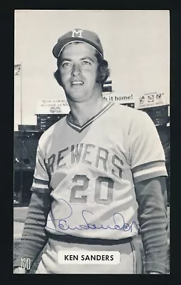 1970 J.D. McCarthy Postcard -KEN SANDERS (Milwaukee Brewers) *Autographed* • $11.99