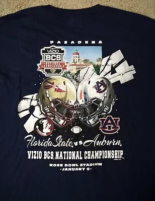 New 2014 NCAA BCS Bowl National Championship Florida State Vs Auburn XL Shirt • $16