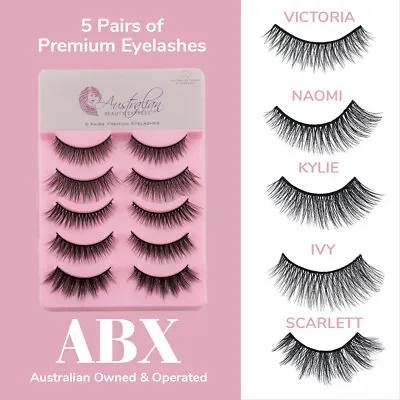 $7.49 • Buy AU Stock 5 Pairs 3D Natural Thick Long Makeup Fake Eyelashes False Eye Lashes