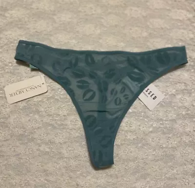 Marlies Dekkers Undressed Kissing You Thong L Dusty Turquoise Blue • $73.99