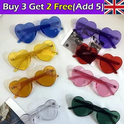 Love Heart Shape Sunglasses Funny Dress Party Festival Glasses For Women Teen • £2.69