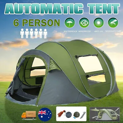 $95 • Buy Waterproof Instant Beach Camping Tent 6 Person Pop Up Tents Family Hiking Dome G