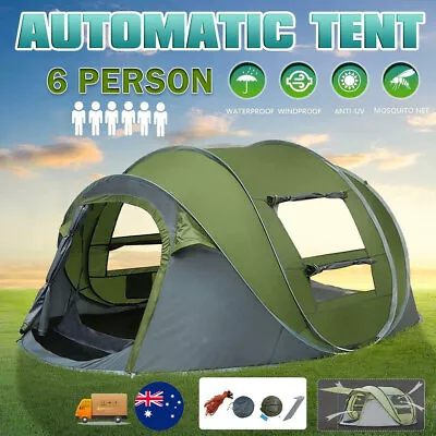 Waterproof Instant Beach Camping Tent 6 Person Pop Up Tents Family Hiking Dome G • $95