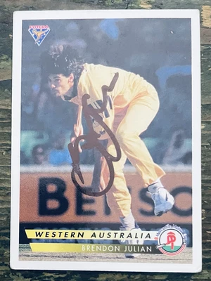 $2.99 • Buy Brendon Julian Signed 1994 Futera Cricket Mercantile Mutual Cup Western Warriors