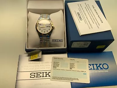 Seiko Classic Solar Two Tone Stainless Steel Expansion Men's Watch SNE062 • $105