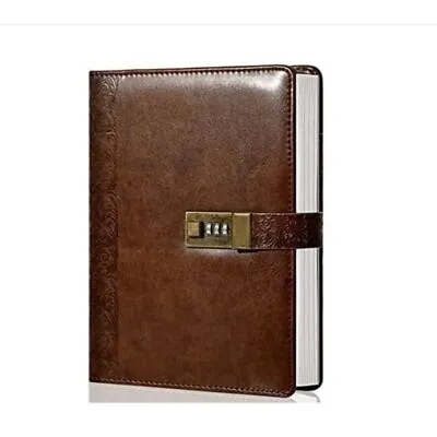 Brown Lock Diary 6 Ring Binder Notebook Lockable Journal With Lock  Women • $41.58