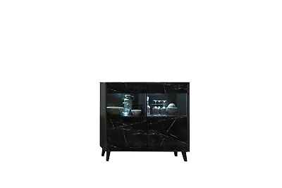 Brand New Modern Display Sideboard Cabinet Fina 81 In Black Marble • £169