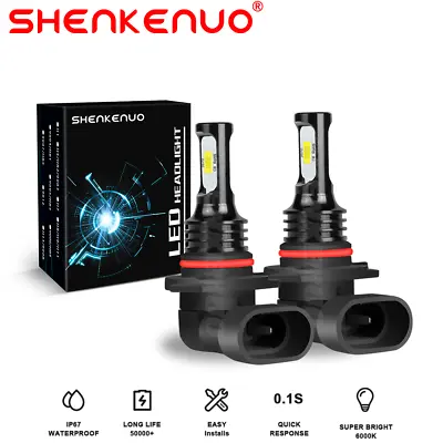 2x 9005 LED Headlight Kit Combo Bulbs 6000K High Low BEAM Super White Bright • $9.99