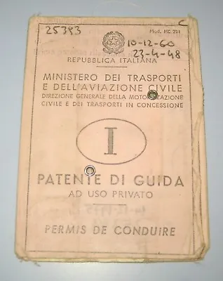 Drivers Licence Italy Expiried 1985 Year Vintage • $35