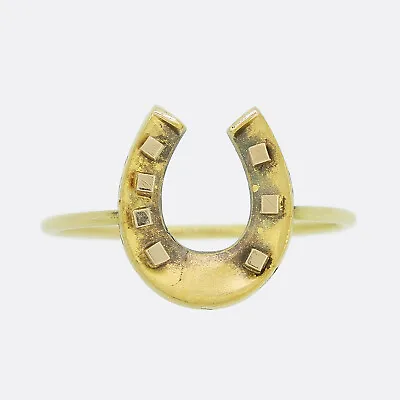 Victorian Horseshoe Ring - 9ct Yellow Gold • £250