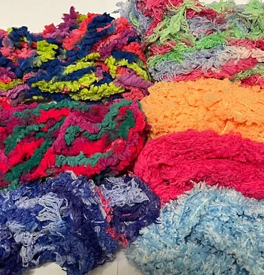 £5.39 • Buy Job Lot Bundle Yarn Wool Crafts Pom Pom Fancy Fluffy Eyelash 7x 10 Meters #204