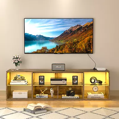 LED TV Stand For 80/85  TV With Power Outlets Console Entertainment Center Table • $112.99