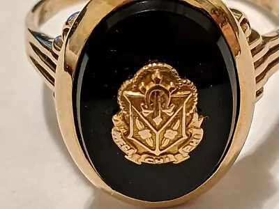 $316.76 • Buy Vintage 10k Yellow Gold Omega Chi Phi Ring Size 10 