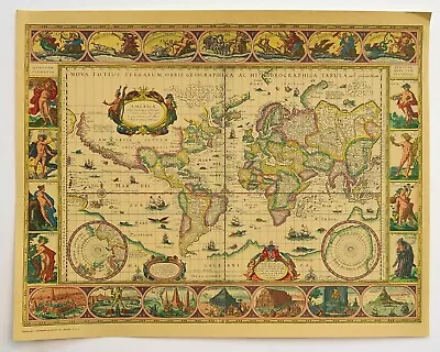 World Map 1606 By Hoffmann-La Roche Drug Co M6 Series 1950s Reproduction • $19.70