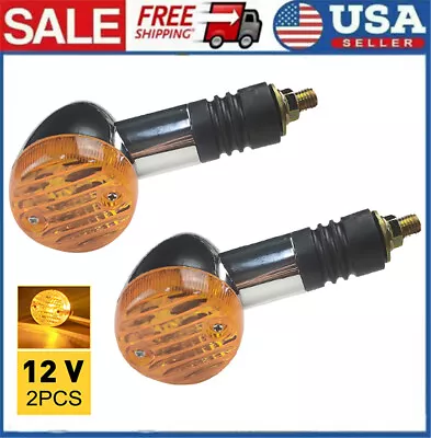 2X LED Motorcycle Turn Signals Indicator Amber Blinker Light Universal Mini Lamp • $12.99