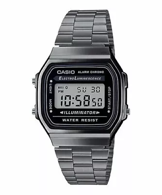 Casio Vintage A168WGG-1 Stainless Steel Digital Unisex Watch - A168WGG-1A A168W • $72.99