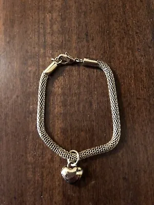 Steel By Design Qvc 7” Gold Bracelet With Heart Never Worn • $20