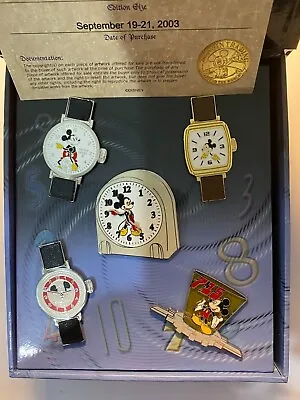 WDW Disney Journey Through Time Mickey Watch 4 Pin Set SIGNED By Jeff Ebersol  • $149.95