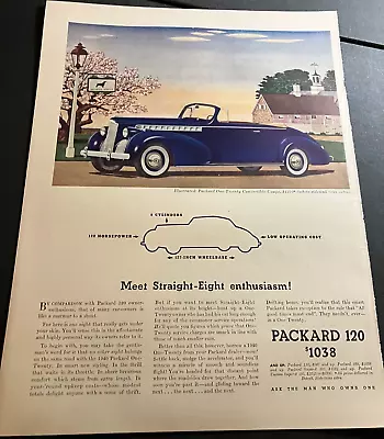 1940 Packard 120 One-Twenty Convertible Coupe - Vintage Print Ad / Wall Art • $9.75