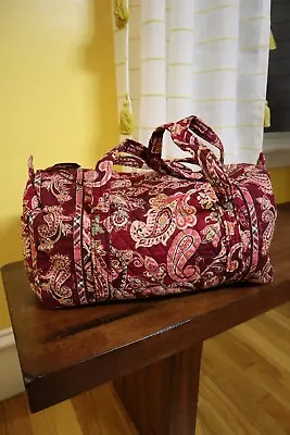 Vera Bradley Piccadilly Plum Duffel Bag Tote Travel Handbag Quilted Paisley • $23.99