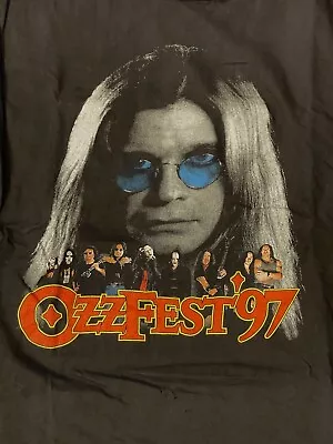 Vintage Ozzfest Shirt XL Black 1997 Ozzy Osbourne Black Sabbath Tour Concert Tee • $39.95