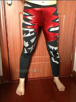 Adult Spandex Zentai Wrestling Tights/pants Metallic Red/black/Silver S-XXL  • $29.91