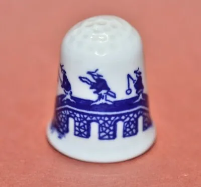 Coalport Thimble Willow Blue & White Bone China • £3.50