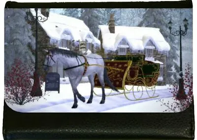 Snowy Horse And Carriage Ladies Faux Leather Purse • £9.99