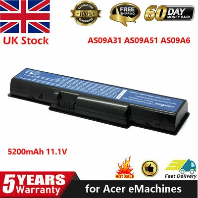 £13.99 • Buy Laptop Battery For Acer EMachines E525 D525 E625 E725 AS09A31 AS09A51 AS09A6  UK