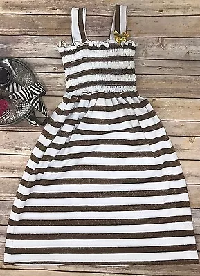 Voom By Joy Han Foxy Striped Dress White Gold Size S • $34