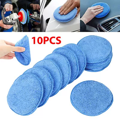 10pcs 5  Microfiber Foam Sponge Applicator Pads Car Buffing Polish Wax Cleaner • $10.38