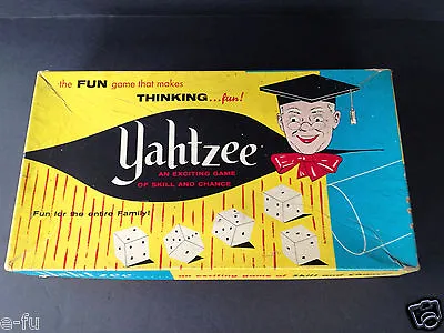 Vintage Yahtzee Family Game 1961 Complete Game With Box In Very Good Shape • $37.99