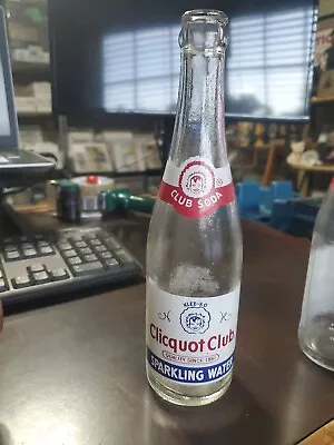 Vintage ACL Soda Bottle: CLICQUOT CLUB CO Of MILLIS MASS - 12 OZ VINTAGE ACL • $9.99